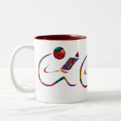 読者-ファンタジーの本のマグ ツートーンマグカップ (左)