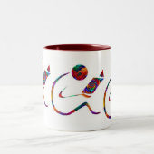 読者-ファンタジーの本のマグ ツートーンマグカップ (中央)