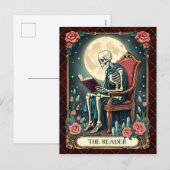 読者、ヴィンテージスタイルのタロットカード スケルトン シーズンポストカード (正面/裏面)