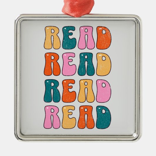 読読て読も笑い読て笑いが起こる メタルオーナメント (正面)