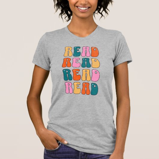 読読て読も笑い読て笑いが起こる Tシャツ (正面)