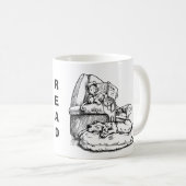 読読猫と犬のマグだ コーヒーマグカップ (正面右)