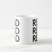 読読読大笑い |かわいい本の恋人のスローガンMUG コーヒーマグカップ (中央)