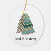 読&Beメリーforブックラバーズホリデイ セラミックオーナメント (左)