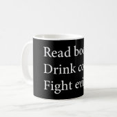 読Book Drink Coffee Fighting Evil コーヒーマグカップ (正面左)