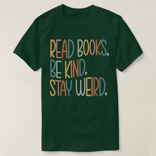 読Books Be Kindステイ風変わりブおもしろいラバー890 Tシャツ (デザイン正面)