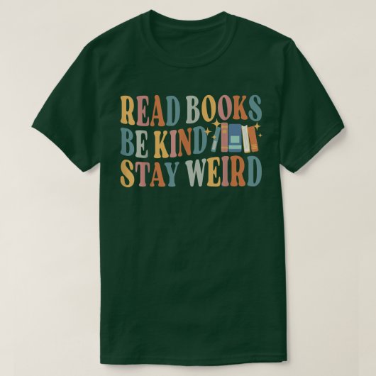 読Books Be Kindステイ風変わりブおもしろいラバー894 Tシャツ (デザイン正面)