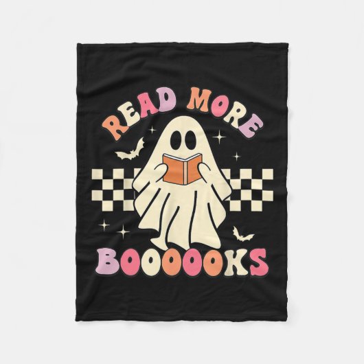 読Booooksかわいい幽霊読Booooks H フリースブランケット (正面)