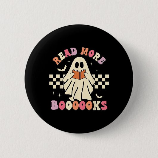 読Booooksかわいい幽霊読Booooks H 缶バッジ (正面)