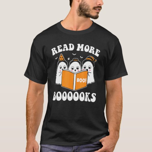 読Booooksかわいい幽霊読Booooks H Tシャツ (正面)