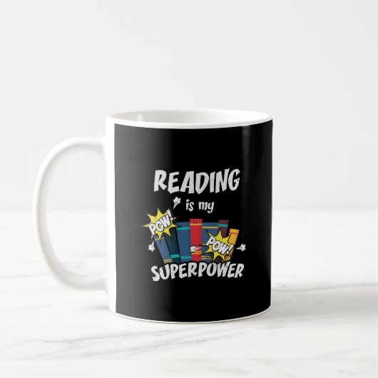 『読Is My Superpower Book Book Worm』 コーヒーマグカップ (左)