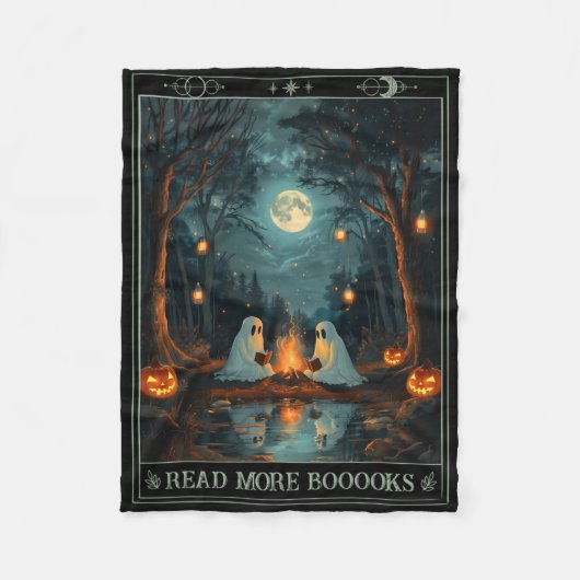 読More Booksキュート不気味幽霊読ズBook Tar フリースブランケット (正面)