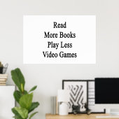 読More Books 遊 Less Video Games ポスター (ホームオフィス)