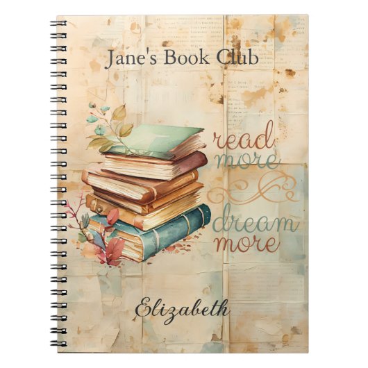 読More Dream More Book Lover Book Club Notebook ノートブック (正面)