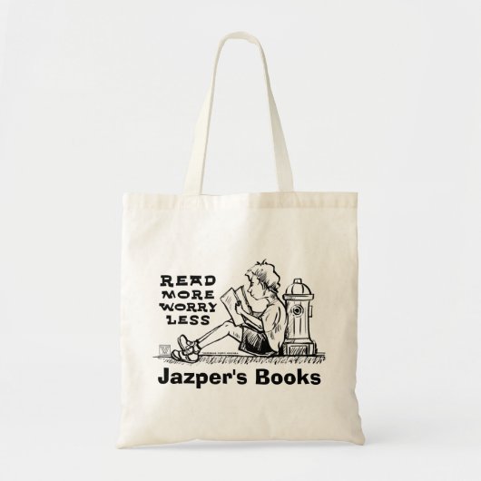 読More Worry Less Boy読's Bookバッグ トートバッグ (正面)