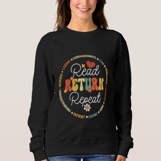 読Repeat School Librarian Library Librar スウェットシャツ (正面)