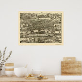 読s, PAパノラママップ – 1881 ポスター (キッチン)