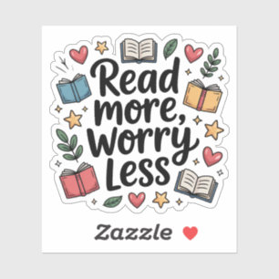 読Worry Less Doodle Book Lover シール