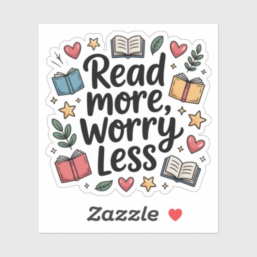読Worry Less Doodle Book Lover シール (シート)