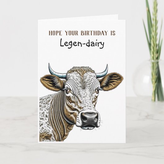 誰おもしろいにとってもカウパン誕生日 カード (正面)