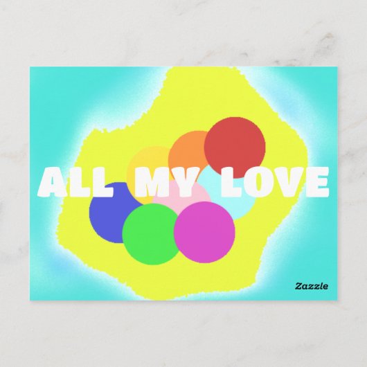 誰おもしろいにとっても芸術デザインに恋する詩 ポストカード (裏面)