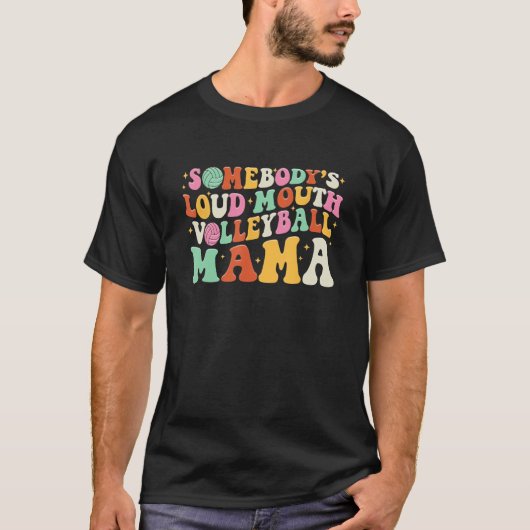 誰かおもしろいの大声の口バレーマママママMo Tシャツ (正面)