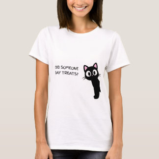 誰かがおやつって言った?面白い黒猫 Tシャツ