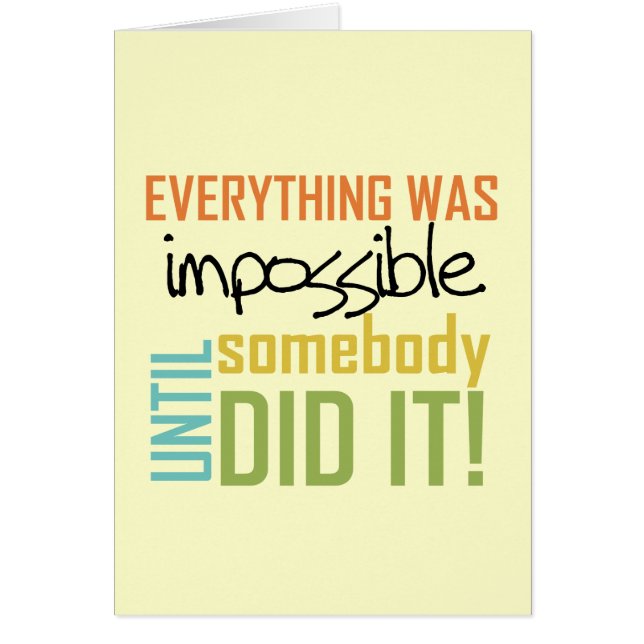 誰かがやるまでは不可能だ (正面)