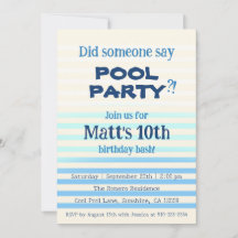 誰かがプールパーティーと言った?!誕生日招待状