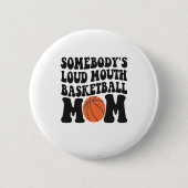 誰かが口コミバスケのママおもしろいプレゼント 缶バッジ (正面)