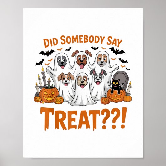 誰かが幽霊犬のハロウィーンコスムを治療すると言った ポスター (正面)
