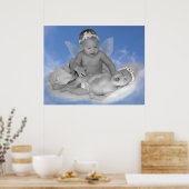 誰かが私を見守る – 白黒プリント ポスター (キッチン)