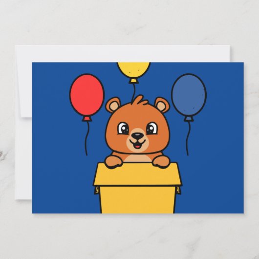 誰かが青い写真を1歳の誕生日に1回撮る 招待状 (裏面)