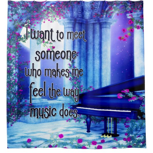 誰かに会いたい…音楽 シャワーカーテン (正面)