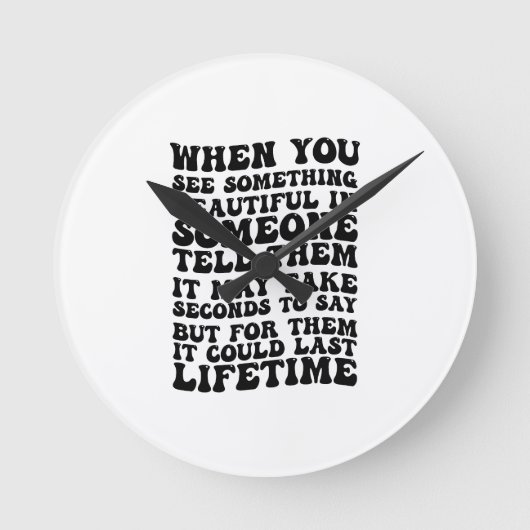 誰かに美しいものを見た時 ラウンド壁時計 (正面)