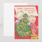 誰かに贈るヴィンテージクリスマス かわいい猫たち シーズンカード (正面/裏面)