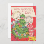 誰かに贈るヴィンテージクリスマス　ねこたち シーズンカード (正面/裏面)