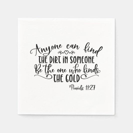 誰かの悪い所を見つけるのは簡単だが、良い所を見つけるのは難しい キリスト教 ユーモア スタンダードカクテルナプキン (正面)