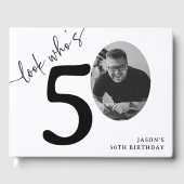 誰かの50歳の誕生日おめでとう!モダンな写真の50歳の誕生日 ゲストブック (正面)