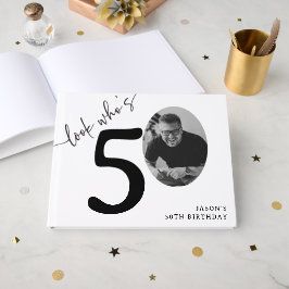 誰かの50歳の誕生日おめでとう!モダンな写真の50歳の誕生日 ゲストブック