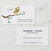 誰かはフクロウのように….鳴ることを言いました 名刺 (正面/裏面)