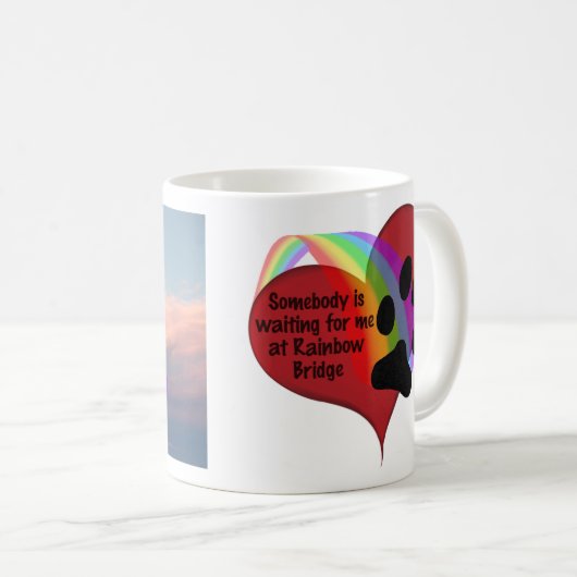 誰かは虹橋マグで私を待っています コーヒーマグカップ (正面右)