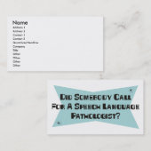 誰かをスピーチの言語Pathologisのための呼出ししました 名刺 (正面/裏面)