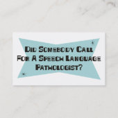 誰かをスピーチの言語Pathologisのための呼出ししました 名刺 (裏面)