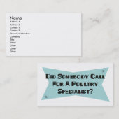 誰かを家禽の専門家のための呼出ししました 名刺 (正面/裏面)