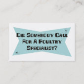 誰かを家禽の専門家のための呼出ししました 名刺 (裏面)