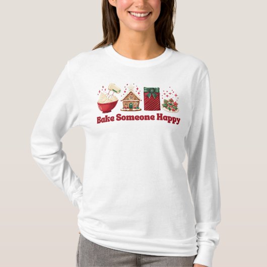 誰かを幸せにするクリスマス作り Tシャツ (正面)