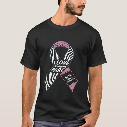 誰かを愛している レア ゼブラリボン 疾患啓発 Tシャツ (正面)