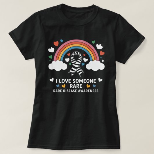誰かを愛する人 レアザブラリボン希少疾患 Tシャツ (デザイン正面)