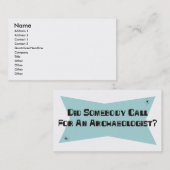 誰かを考古学者のための呼出ししました 名刺 (正面/裏面)